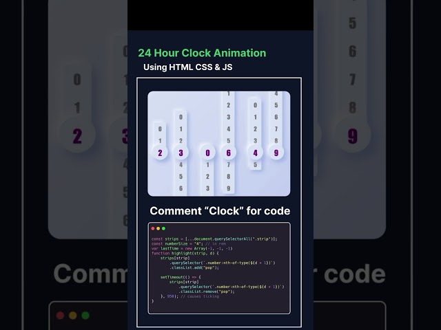 Stop using boring clocks! Build this instead #coding#tutorial#javascript#html#css#webdev#programming