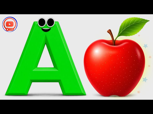A Is for Apple 🍎 | ABC Alphabet Learning Song | Letter Sounds A to Z for Kids | Phonics Rhymes Video
