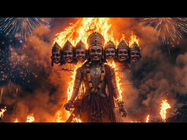 आज हमारे गांव में रावण दहन 🔥 | दशहरा का भव्य नज़ारा | पूरा गांव उमड़ा