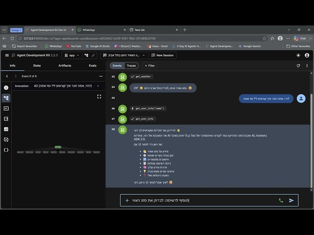 Agent Development Kit Dev UI and 3 more pages   Personal   Microsoft​ Edge 2026 06 21 07 57 05