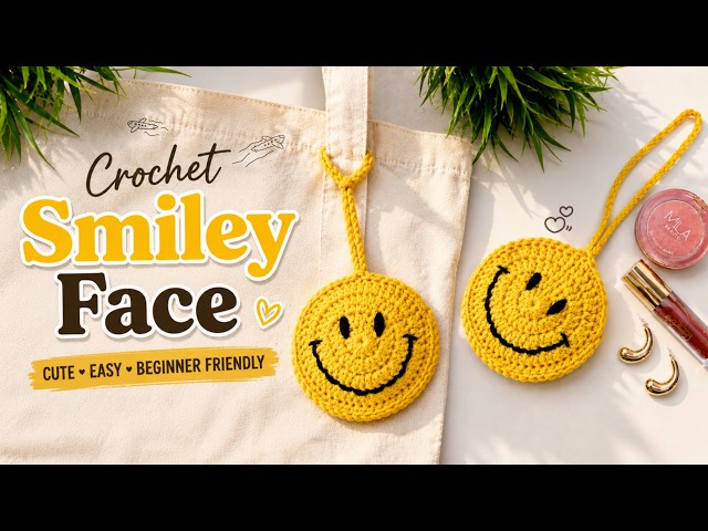 Crochet Smiley Face Pouch Tutorial ☺️ | Easy Crochet Coin Pouch for Beginners ❤️