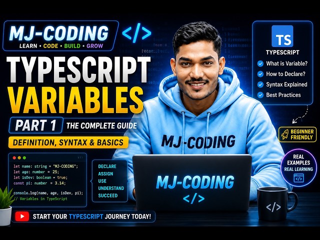 #5 TypeScript Variables Part 1 Tutorial in Hindi | Definition, Syntax, Declaration & Coding Examples