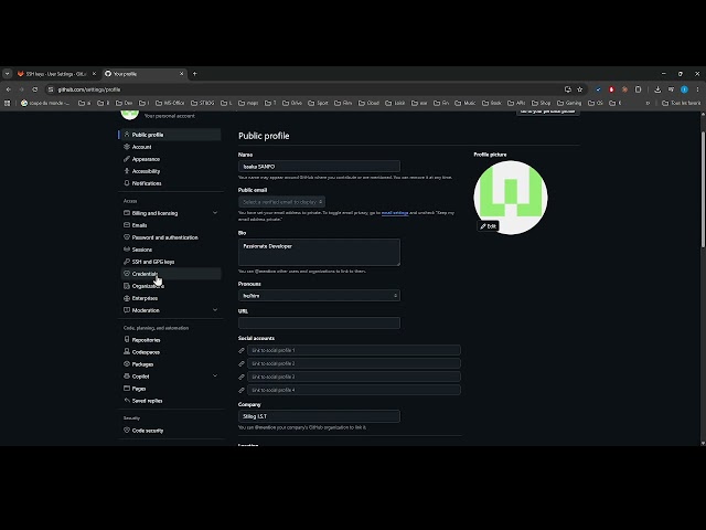 GitLab/GitHub navigation for AccessToken/SSHKey