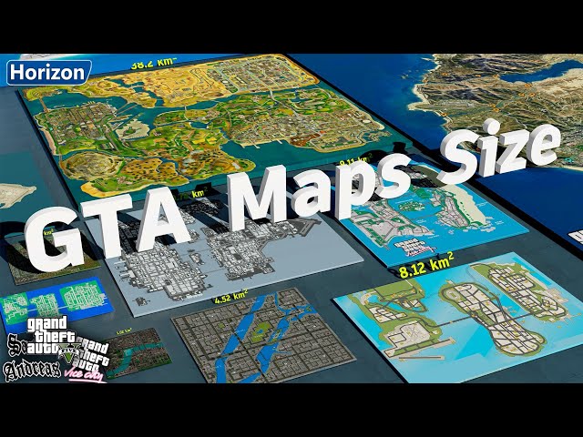 GTA Games Maps Size Comparison
