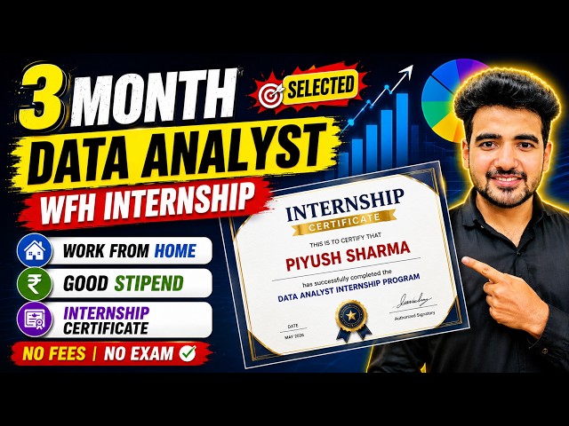 Free Data Analyst Internship (Work From Home) | Stipend + Certificate Provided