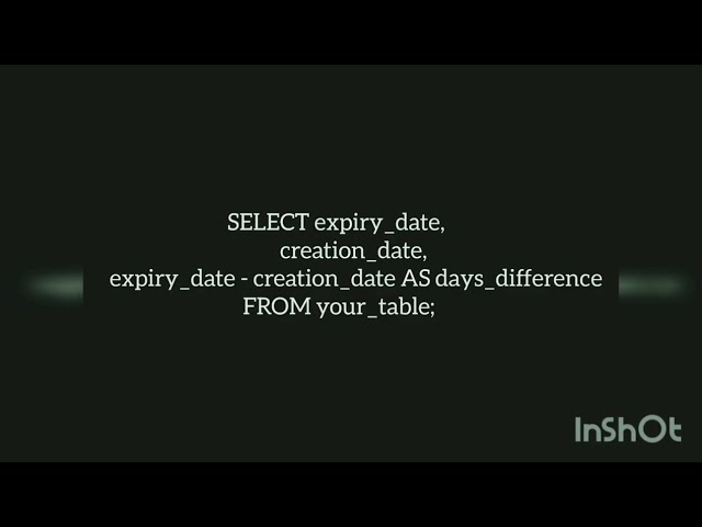 Oracle SQL: Calculate Date Difference Between Expiry and Creation Date | SQL Developer Tutorial