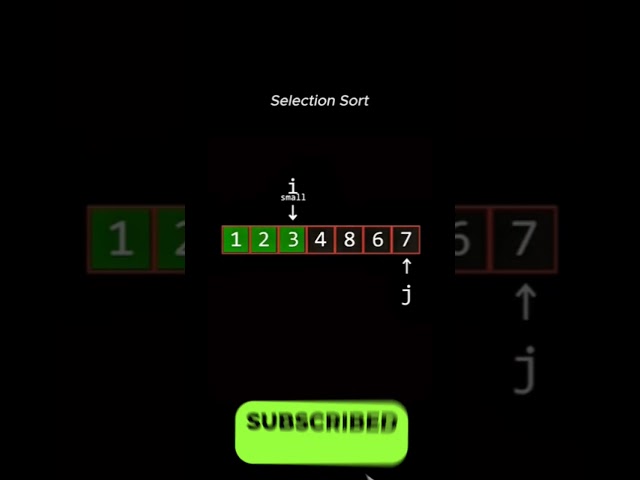 Selection Sort Explained | Selection Sort| #shortfeed #shorts #ytshorts #coding #sorting