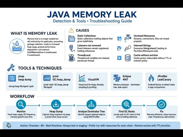 Java Memory Leak Detection & Tools – Troubleshooting Guide