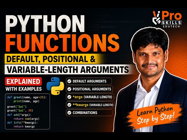 Day-9 | Python Functions: Default, Positional & Variable-Length Arguments | Combinations Explained