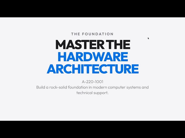 CompTIA A+ 220-1001 | Master Computer Hardware, Networking & IT Support