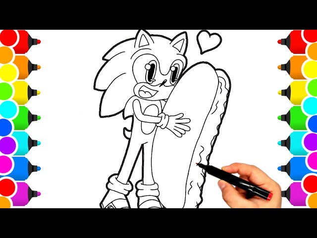 Sonic Coloring Pages NEW Coloring and Draw Sonic Coloring Compilation hot dog food nice and cool