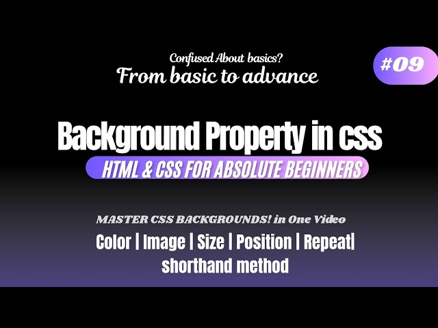 #9|CSS Backgrounds Full Tutorial | Background-Color, Image, Size,Position, Repeat & shorthand method