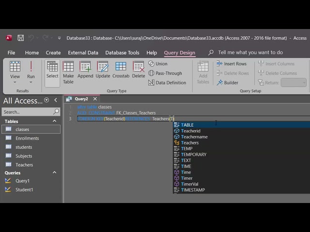 SQL queries and relationship in Ms Access#access #microsoftoffice