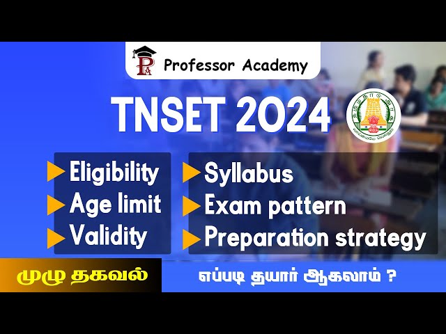 TN SET 2024 | How to Prepare? | Must Watch! | Professor Academy