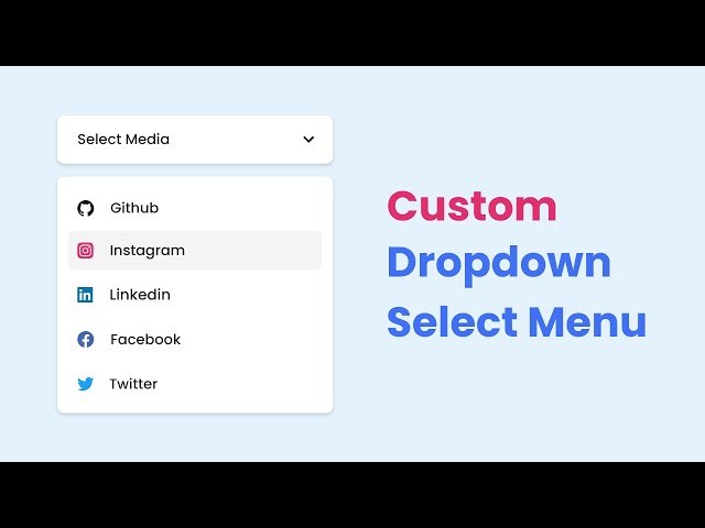 Custom Dropdown Select Menu in HTML CSS & JavaScript
