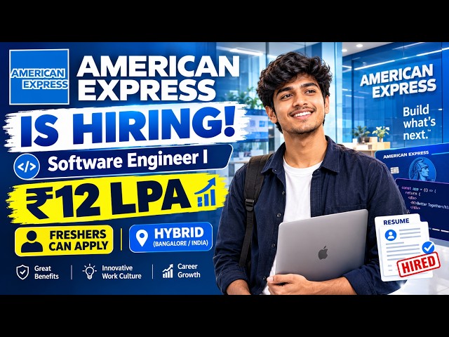 Fresher Jobs 2026 | Technology Apprentice Jobs | American Express Hiring