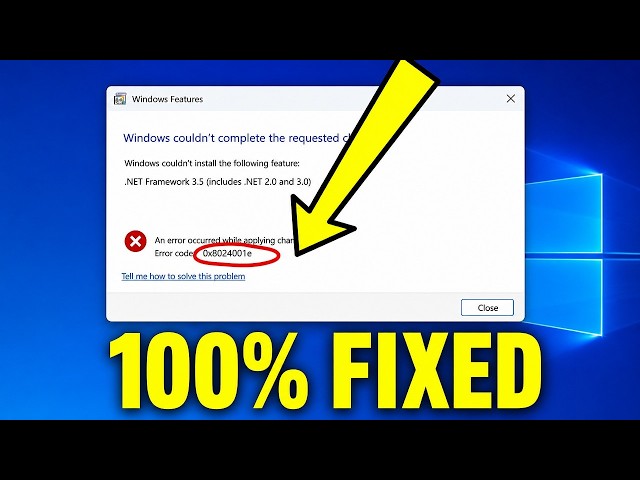 How To Fix Error Code 0x8024001e .NET Framework 3.5 Windows