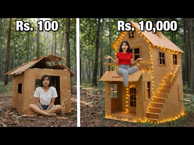 Low Budget V/S High Budget Cardboard House Challenge!!