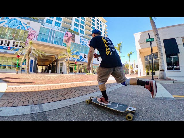 Chill longboard run down Main Street the day before Thanksgiving (Sarasota Florida)
