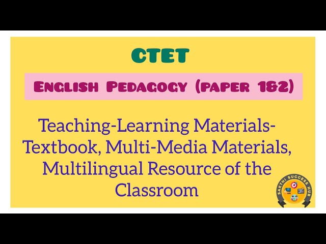 Teaching-Learning Materials in tamil | CTET English Pedagogy