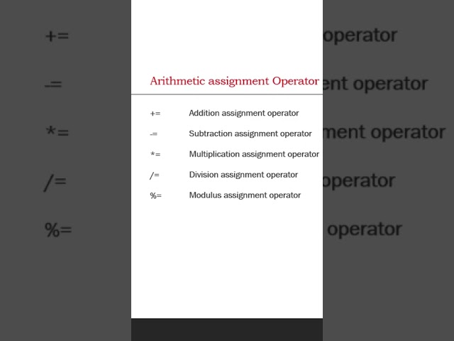 Arithmetic Assignment Operators in C++