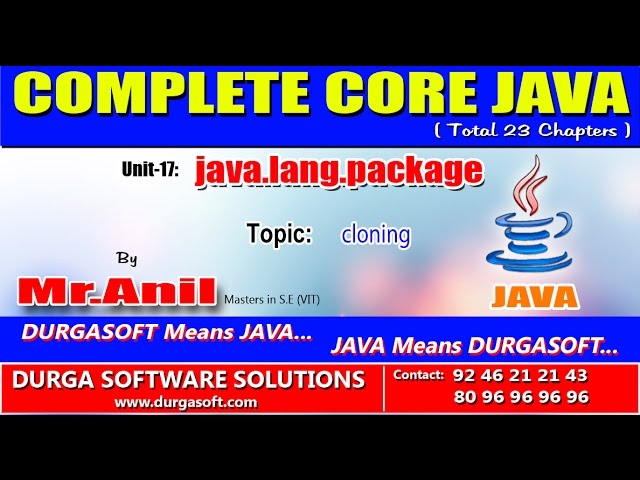 Core Java -  java.lang.package -  cloning