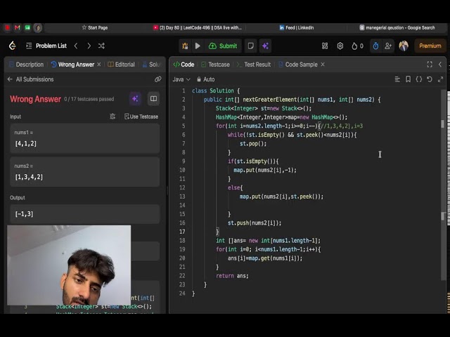 Day 80 || LeetCode 496  ||  DSA live with me || stack intorduction and basics