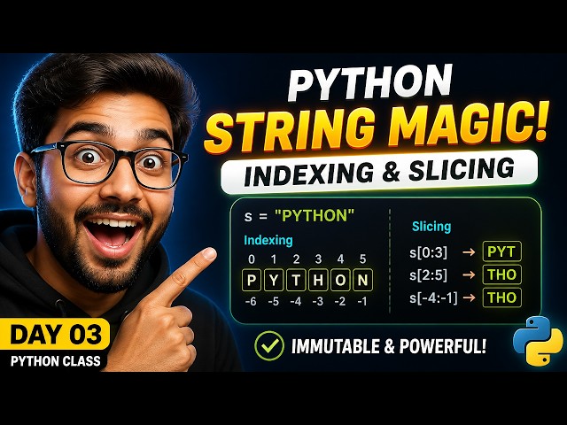Day 03 python class| python | indexing & slicing process | string