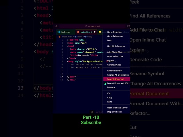 Inline CSS in HTML in 30 Seconds! 😱 | #shorts #ytshorts #youtubeshorts