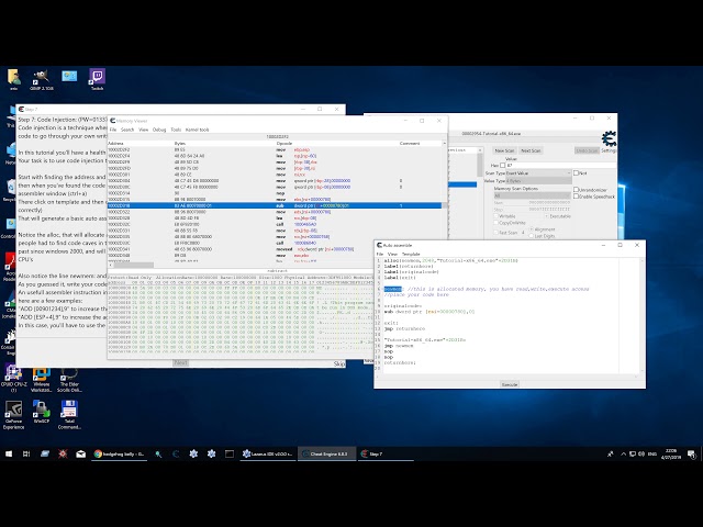 Cheat Engine Tutorial Step 7 : Code Injection