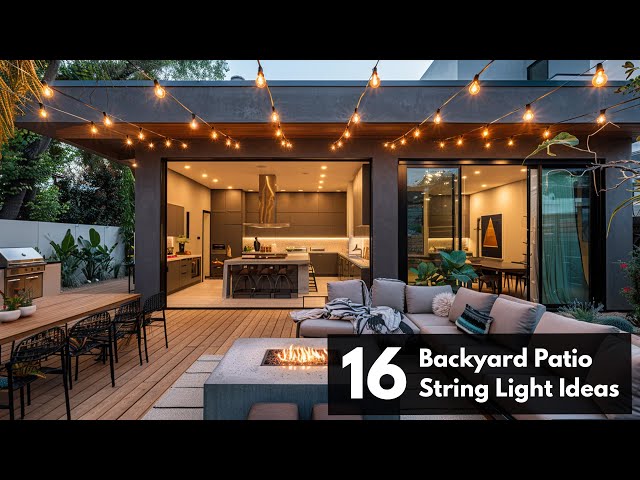 16 Backyard Patio String Light Ideas for Decoration and a Cozy Ambience
