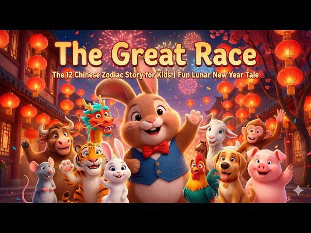The Great Race | The 12 Chinese Zodiac Story for Kids | Fun Lunar New Year Tale