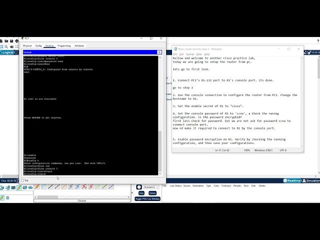 Cisco lab 3  Basic router configuration from console