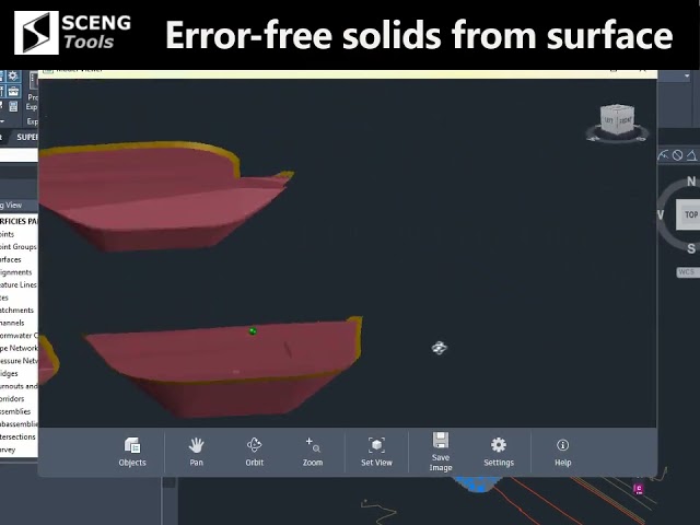 SCENG - Solids from Surfaces Error-free Civil 3D.