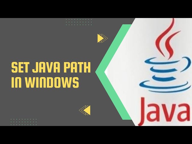 How to set java path in windows