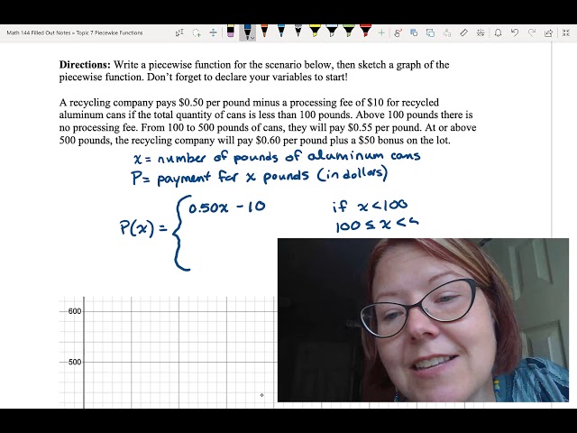 CAC Modeling a Piecewise Function from a Scenario