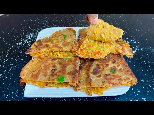 Pizza Cheese Chicken Paratha | पिज़्ज़ा चीज़ परांठा | Kids Special Cheese Paratha | Lunchbox Recipe