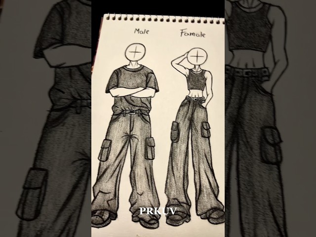 🍿Drawing easy body tutorial✏️ (male and female) #drawing #tutorial #howtodraw #sketch #art #shorts