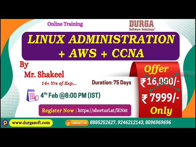 LINUX Administration + AWS + CCNA Online Training @ DURGASOFT
