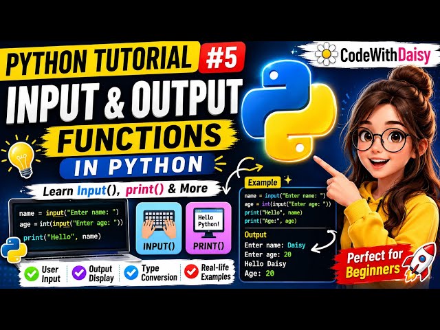 Python Tutorial #5 | Input(), Print() and User Input in Python Explained for Beginners 🐍💻