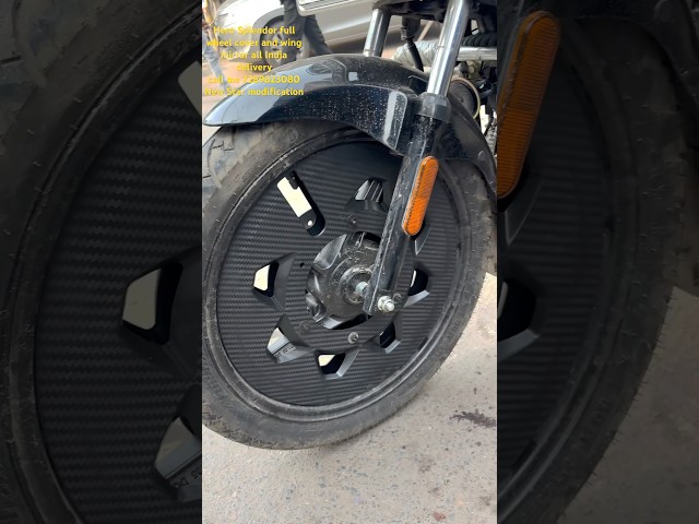 😱Hero Splendor full wheel cover and wing mirror install all India delivery  #herosplendor#modified