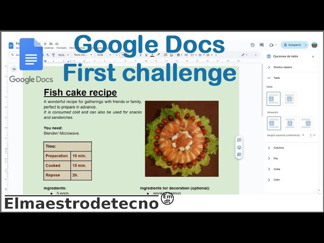 Google Docs Challenge for Beginners | Practice Recipe Document Tutorial