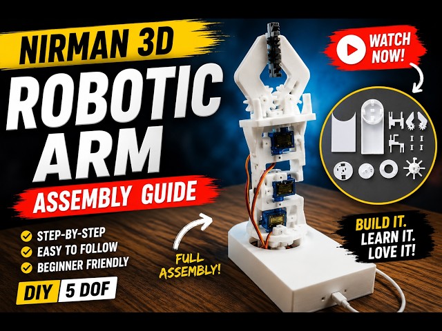Nirman 3D Labs DIY Robotic Arm 5 DOF Kit Assembly 🤖 | DIY PETG Robot Arm Kit Under ₹400!