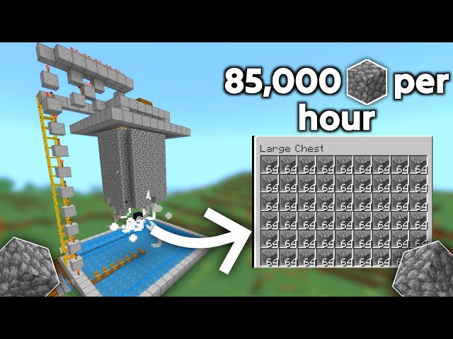 Minecraft Automatic Cobblestone Farm Tutorial Bedrock 1.21+