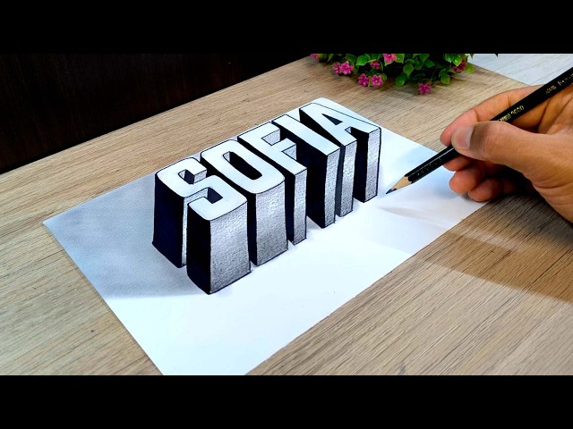 3D Drawing 🔥 How to Draw 3D LETTERS Name SOFIA with Depth Effect