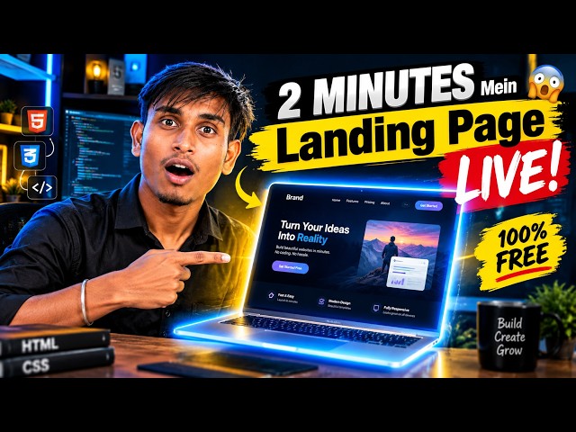 2 MIN MEIN WEBSITE BANAO 😱 | 100% FREE + LIVE HOSTING | ChatGPT Se No-Code Website