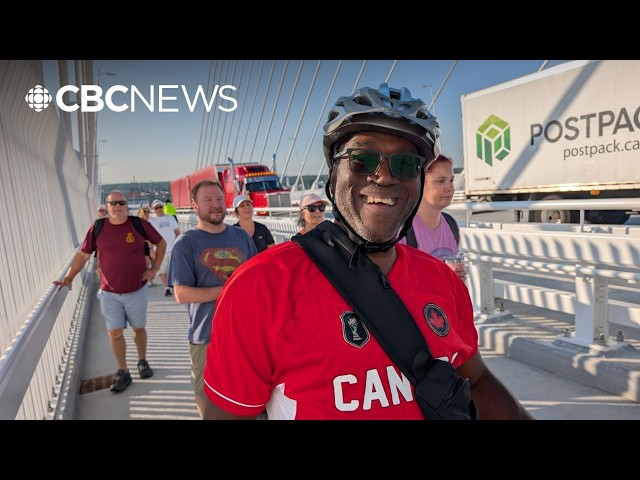 First cyclists, pedestrians cross Gordie Howe bridge