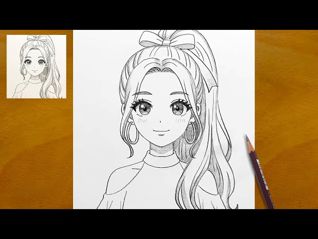 How to Draw Anime Hair: High Ponytail & Bow Tutorial
