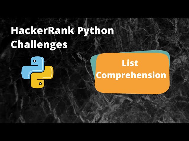 HackerRank List Comprehension Challenge - Python