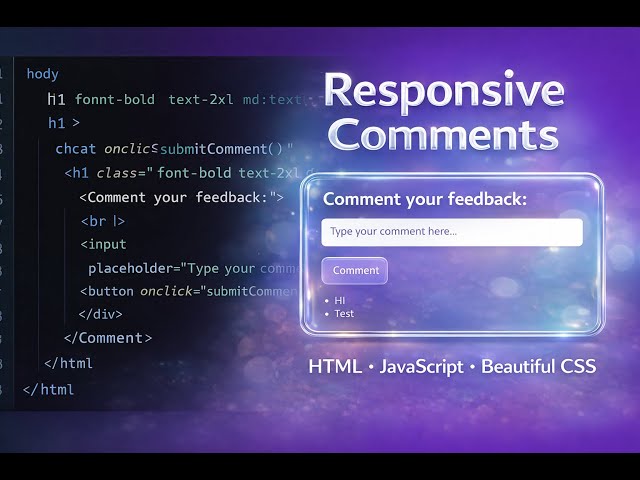 ASMR Coding – Responsive Comment System with HTML, JavaScript & Beautiful CSS 2